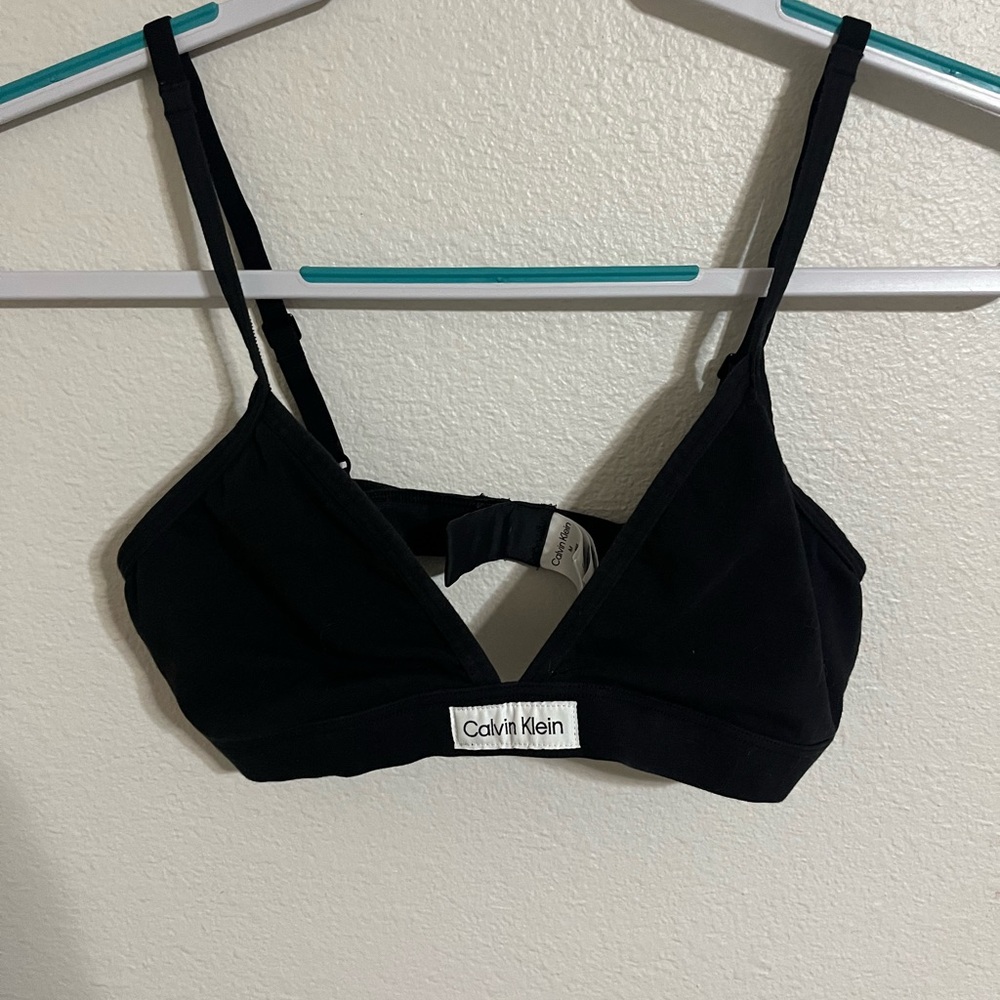 Calvin Klein Black Triangle Logo Bralette